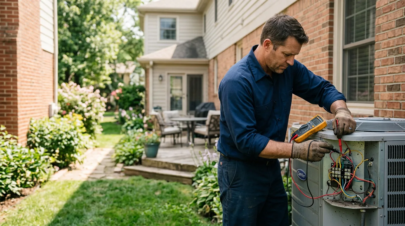 HVAC technician working near New Castle, IN
